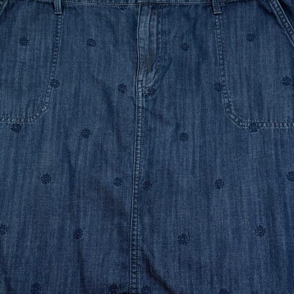 Talbots Embroidered Preppy Classy Soft Lyocell Cotton Blend Skirt Women's 16P - Picture 5 of 5